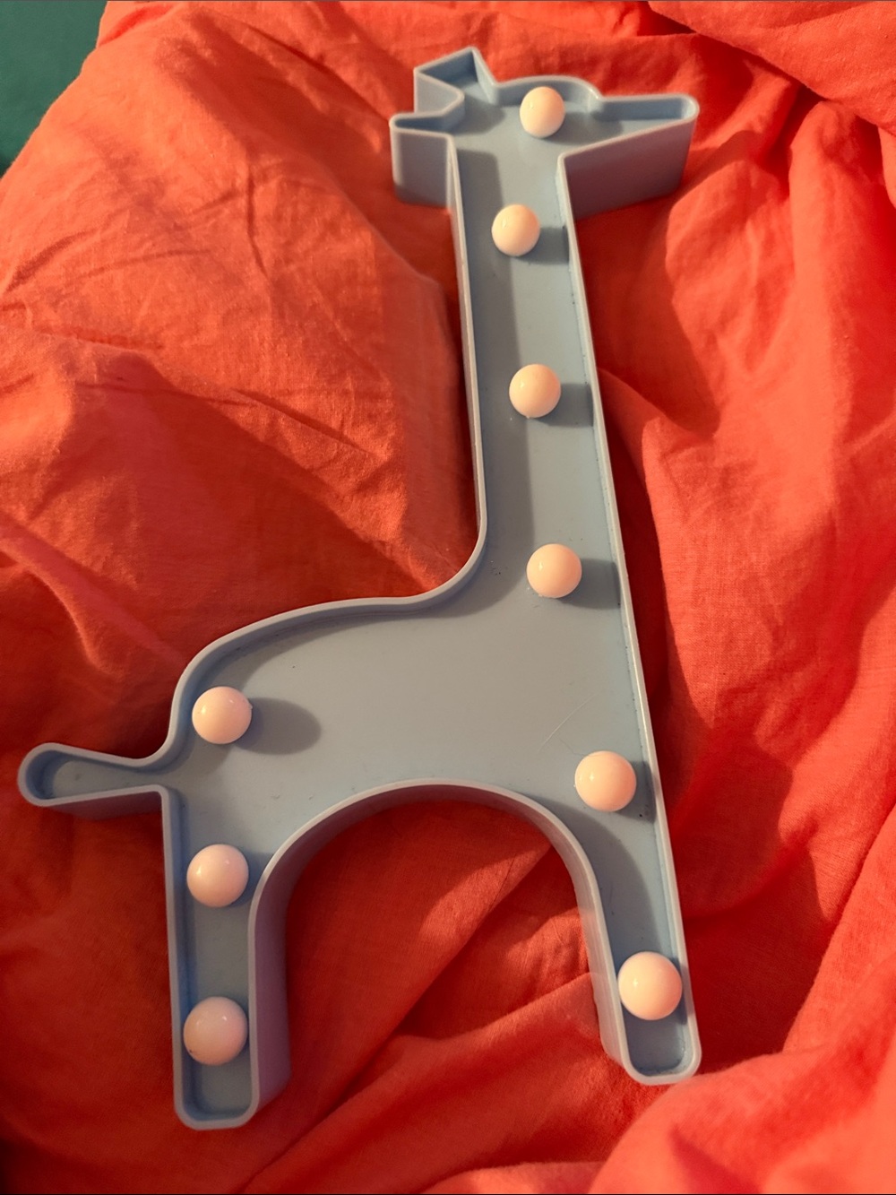 Giraffe 11.5 x 6”Shaped LED great for kids and baby rooms.